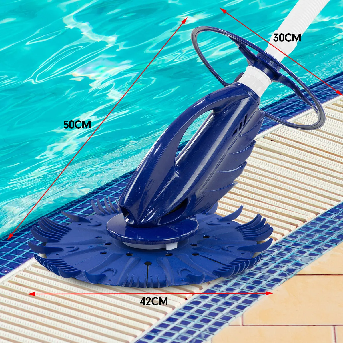 10m Hose Pool Vacuum Cleaner, Wall-Climbing, Diaphragm System