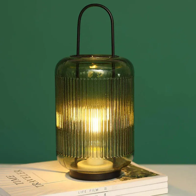 11.5''H Battery Powered Table Lamp (Amber-Green)