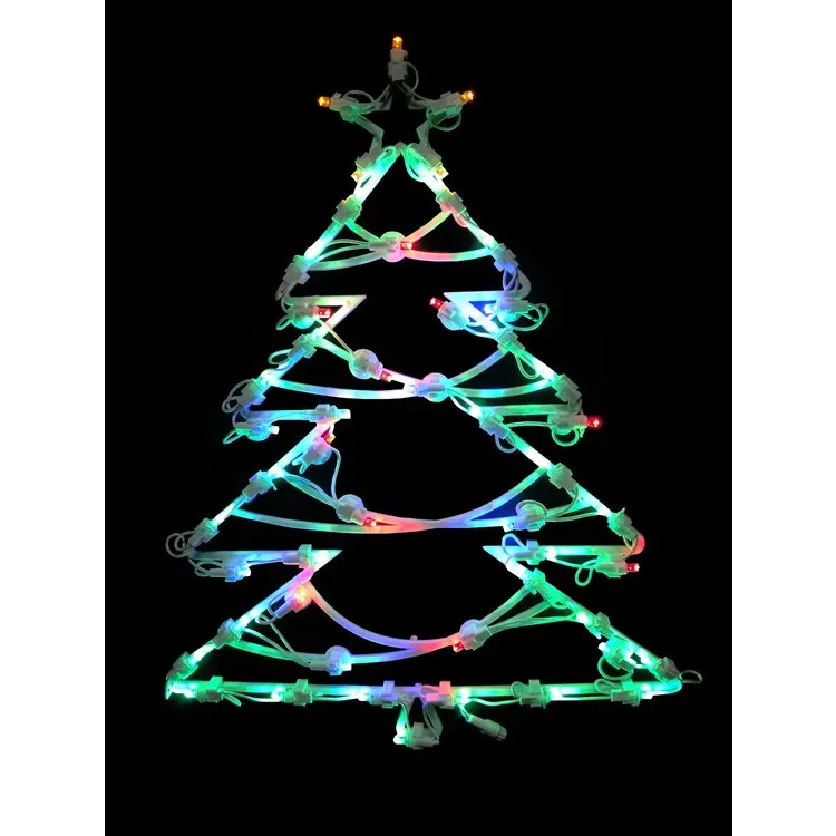 15.5" Christmas Tree LED Lighted Window Silhouette Decoration