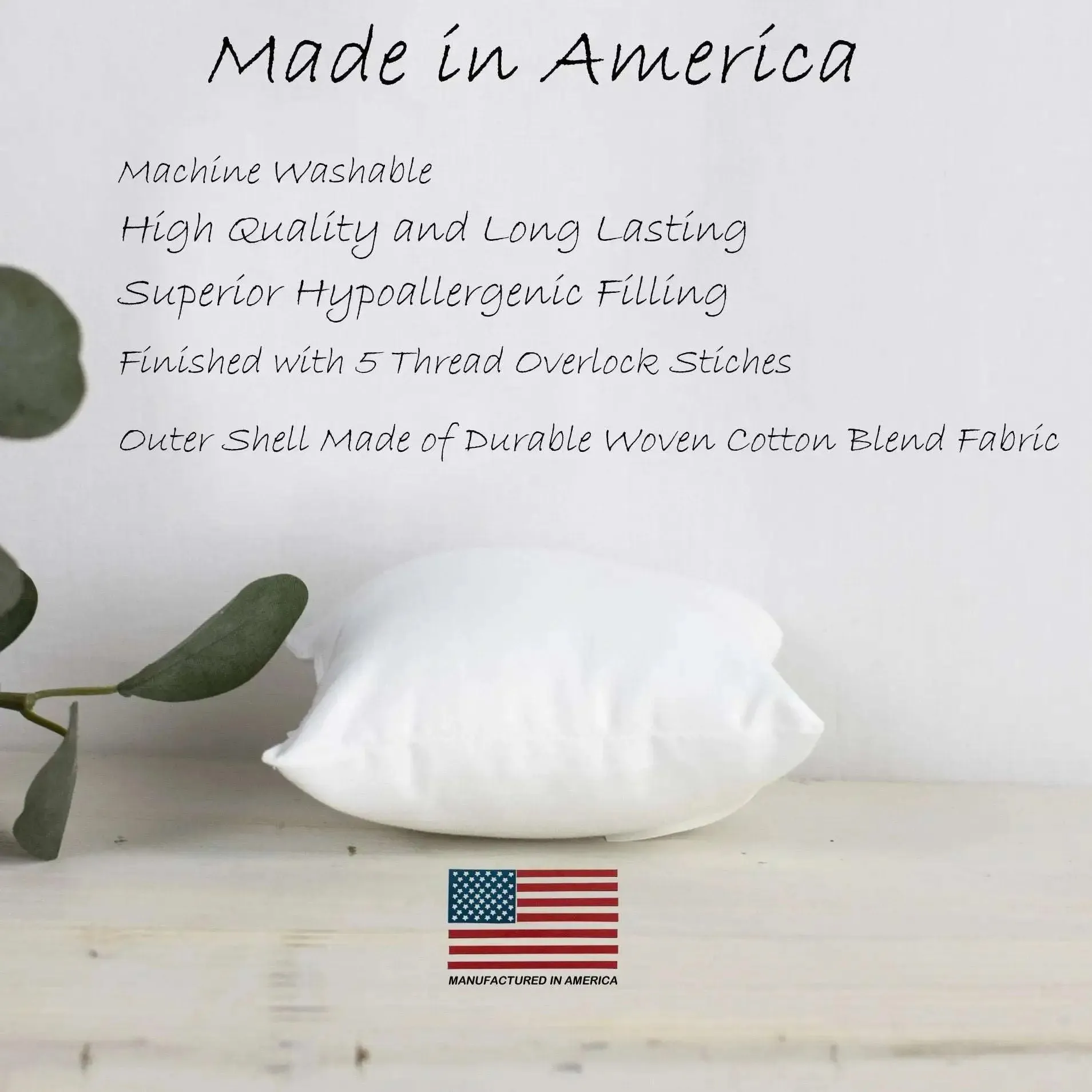 16x16 | Indoor Outdoor Hypoallergenic Polyester Pillow Insert | Quality Insert | Pillow Inners | Throw Pillow Insert | Square Pillow Inserts