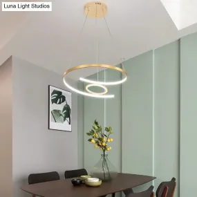 18"/23.5" Wide Modern Acrylic LED Gold Chandelier Pendant Lamp in White/Warm Light for Living Room