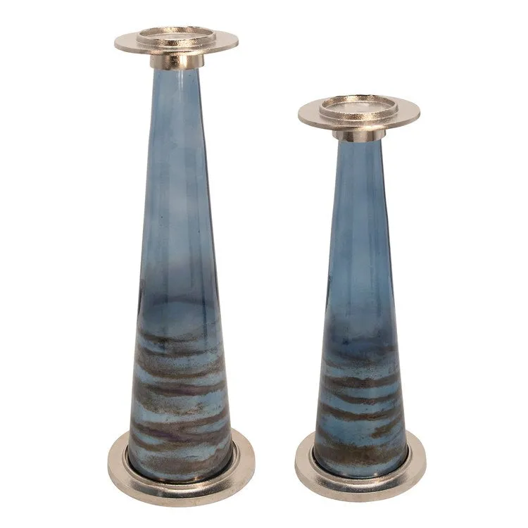 22" Pillar Candle Holder - Blue