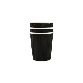 250ml Ripple Paper Coffee Cup Matte Black 5pack