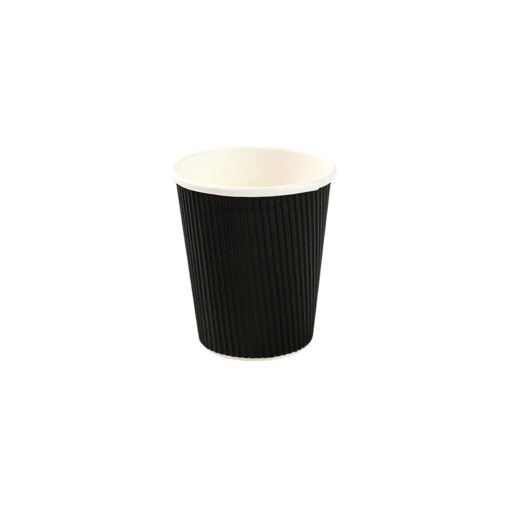 250ml Ripple Paper Coffee Cup Matte Black 5pack