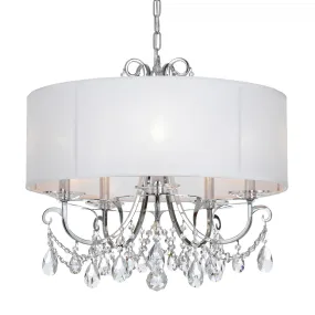 5 Light Polished Chrome Transitional  Modern Chandelier Draped In Clear Spectra Crystal - C193-6625-CH-CL-SAQ