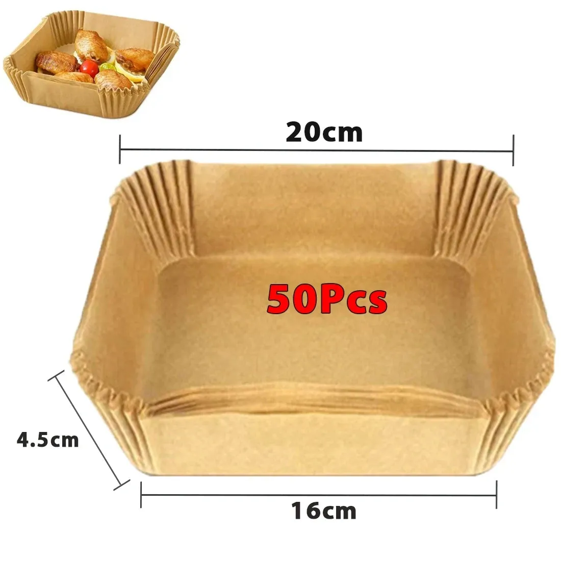 50/100Pcs Air Fryer Disposable Paper Non-Stick Airfryer Baking Papers Round Air-Fryer Paper Liners Paper Kitchen Accessories