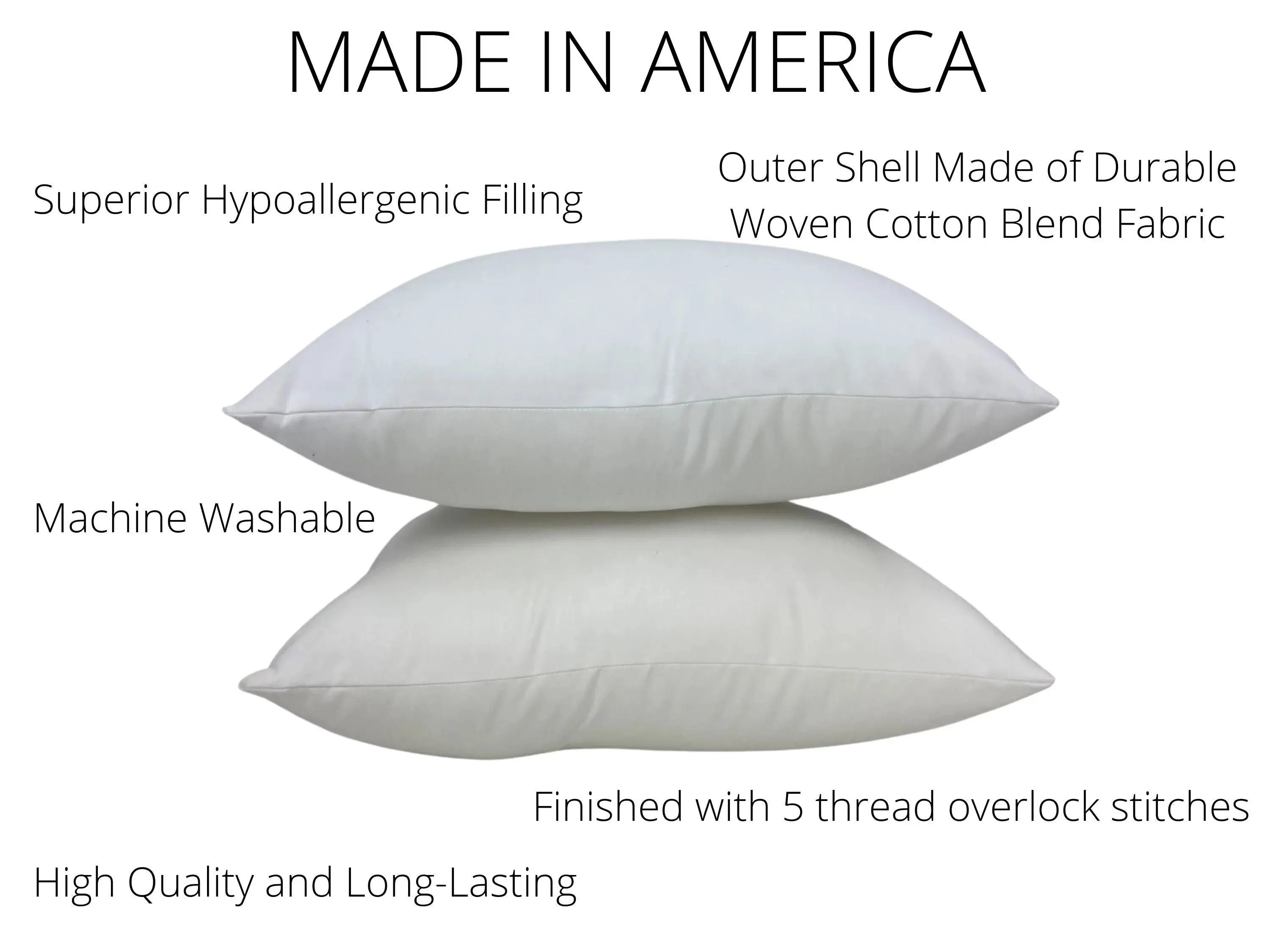 6x9 or 9x6 | Indoor Outdoor Hypoallergenic Polyester Pillow Insert | Quality Insert | Insert for Pillow | Throw Pillow Insert | Pillow Form