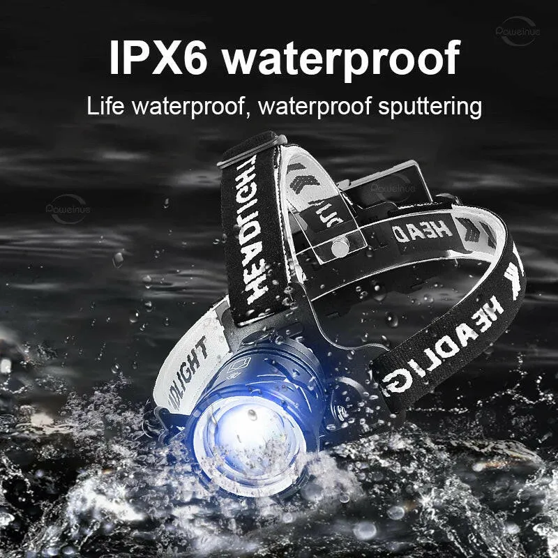 8000mAh Long Battery Life 4500LM LED Head Lamp Rechargeable Led Headlamp Fishing Headlight 18650 Cap Light Camping Head Lantern