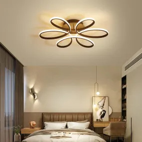 Acrylic Light-adjusted Petal LED Semi Ceiling Light with Black Frame