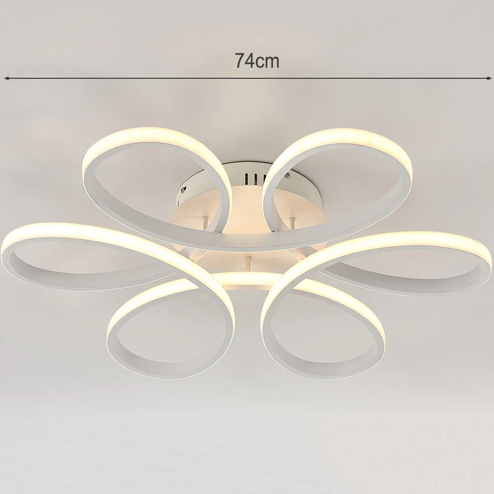 Acrylic Light-adjusted Petal LED Semi Ceiling Light with White Frame