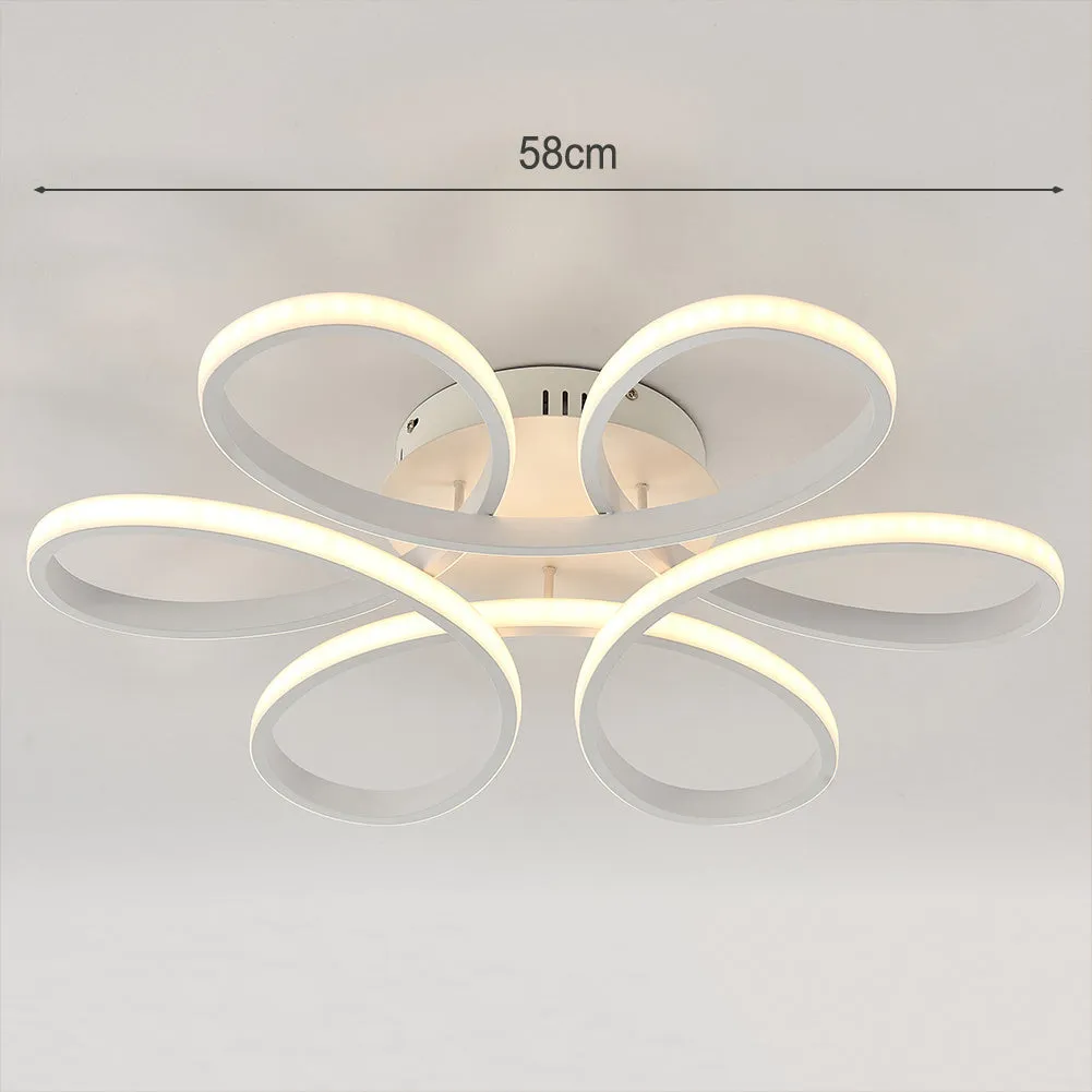 Acrylic Light-adjusted Petal LED Semi Ceiling Light with White Frame