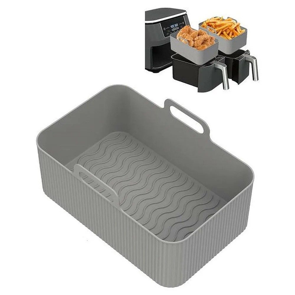 Air Fryer Silicone 19.5 x 12 x 7cm Rectangle Liner - Grey | 708144