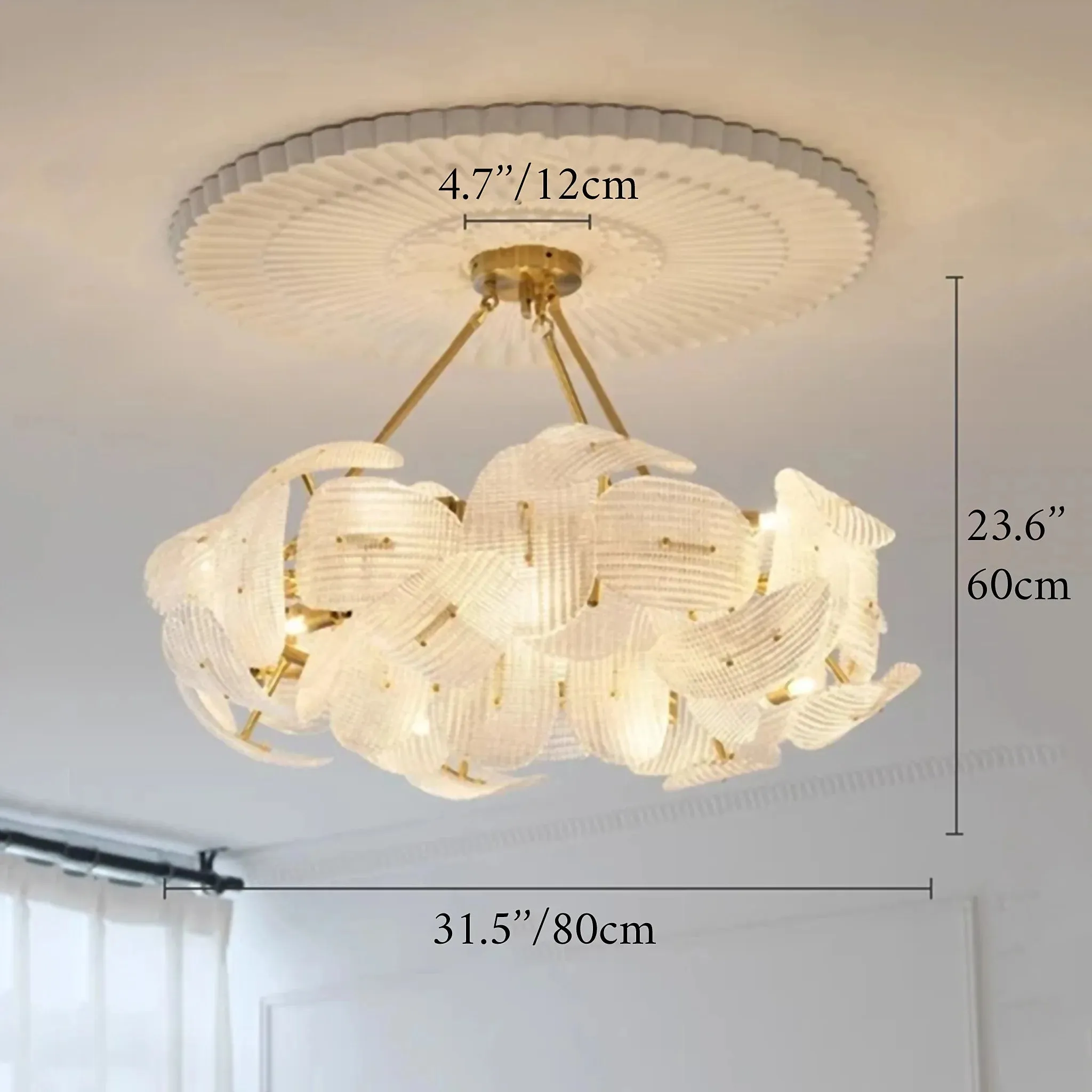 Alì | Luxury Creative Big Flower Shape Glass Chandelier