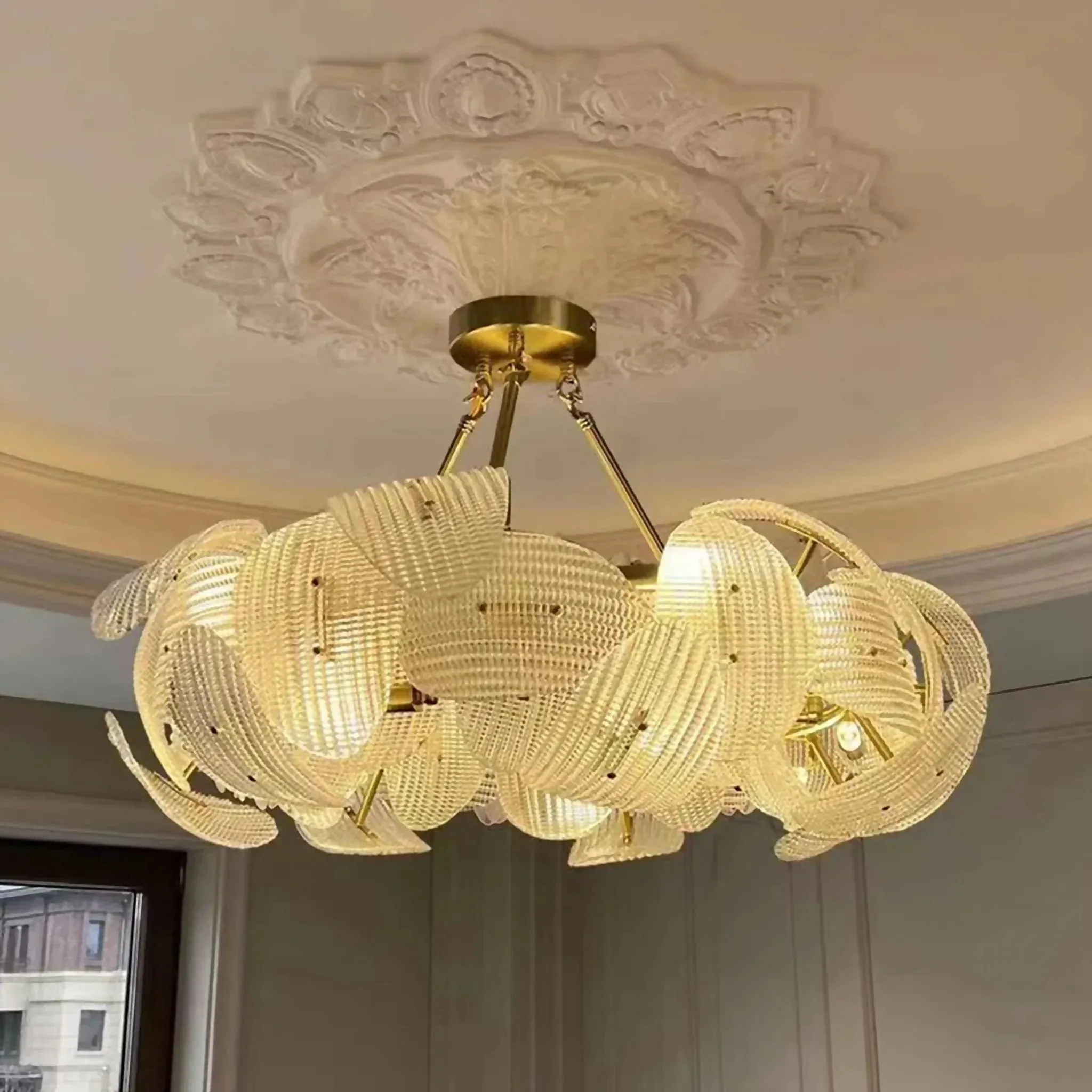 Alì | Luxury Creative Big Flower Shape Glass Chandelier