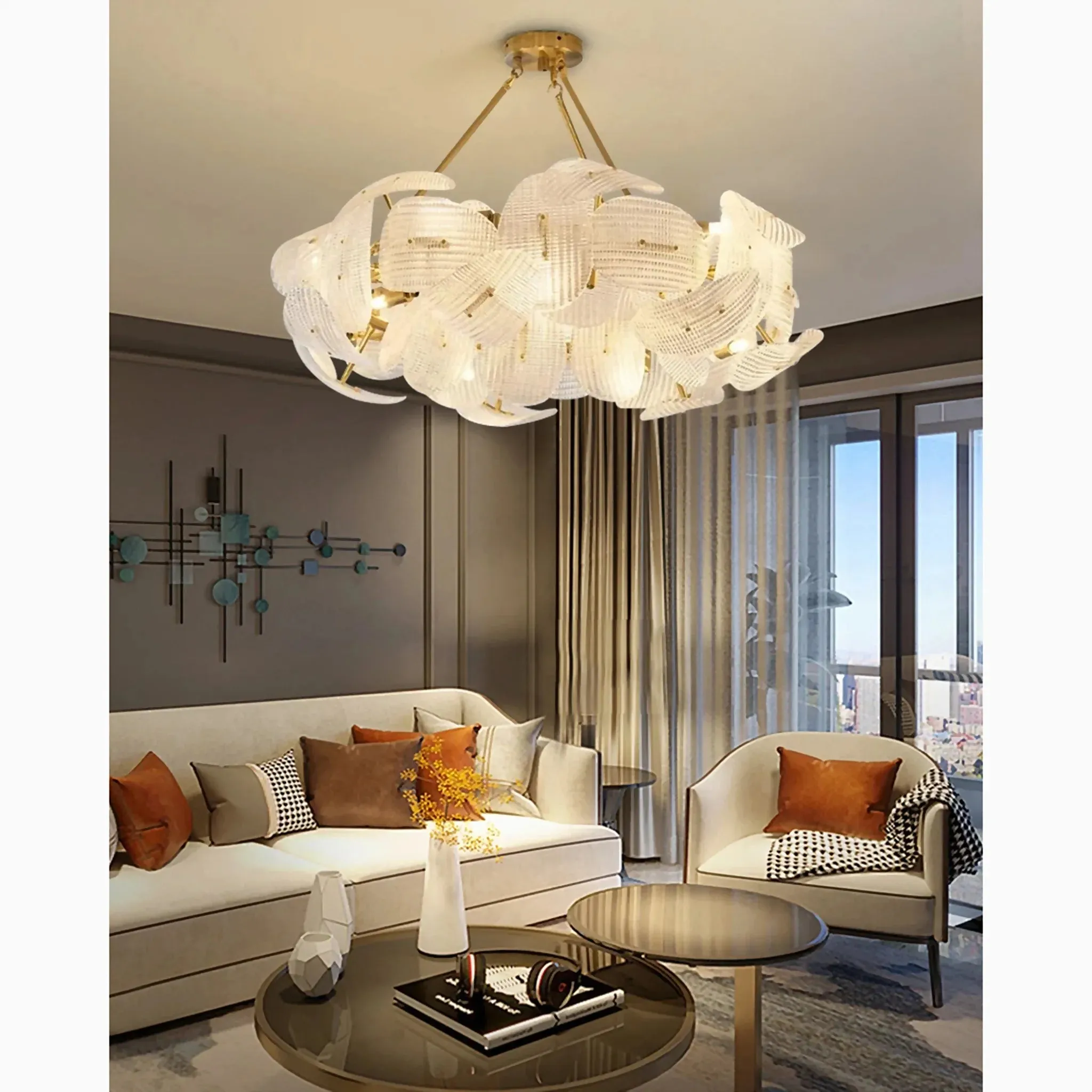 Alì | Luxury Creative Big Flower Shape Glass Chandelier