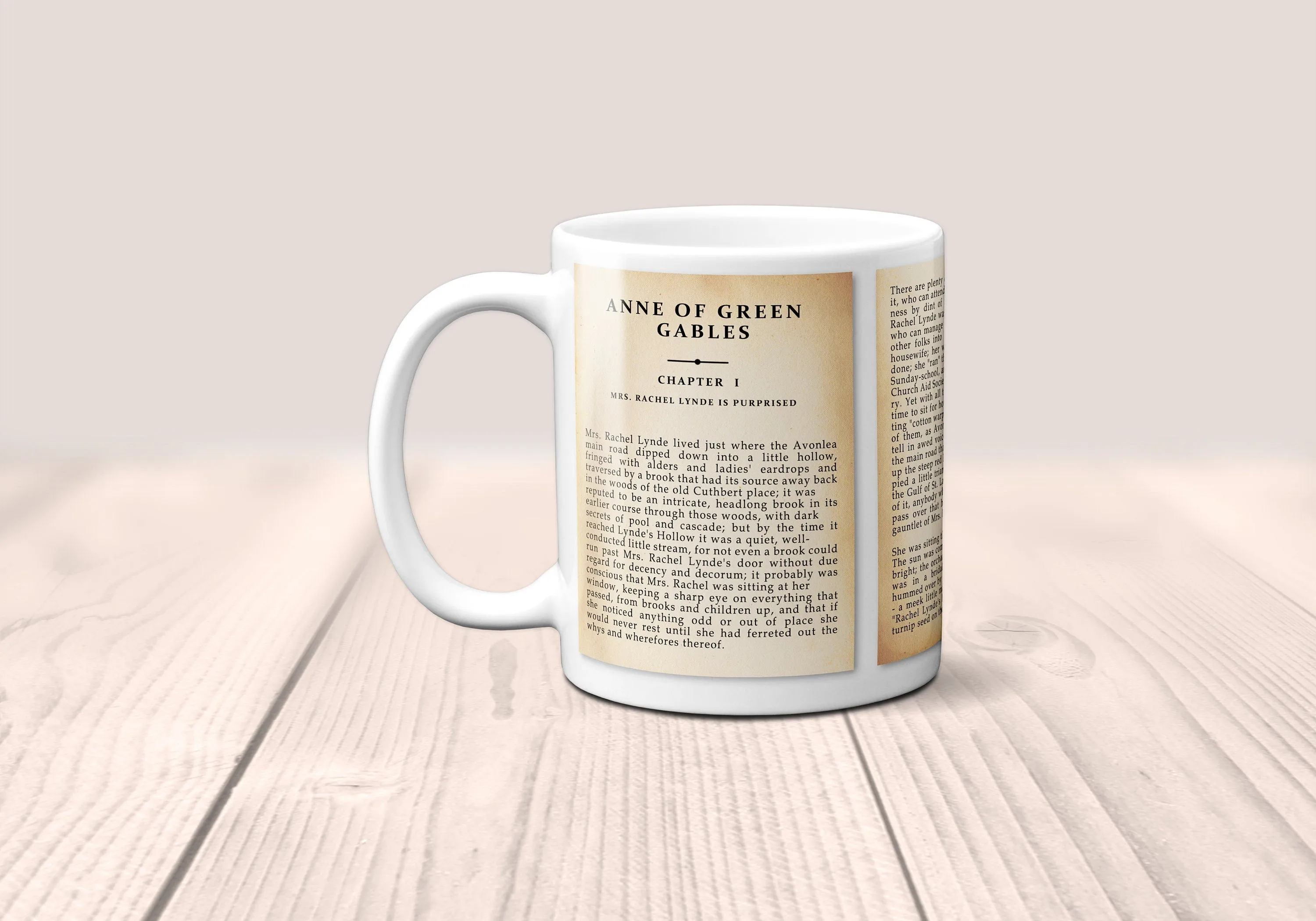 Anne of Green Gables by Lucy Maud Montgomery Mug. Coffee Mug with Anne of Green Gables book Title and Book Pages,Bookish Gift,Literature Mug