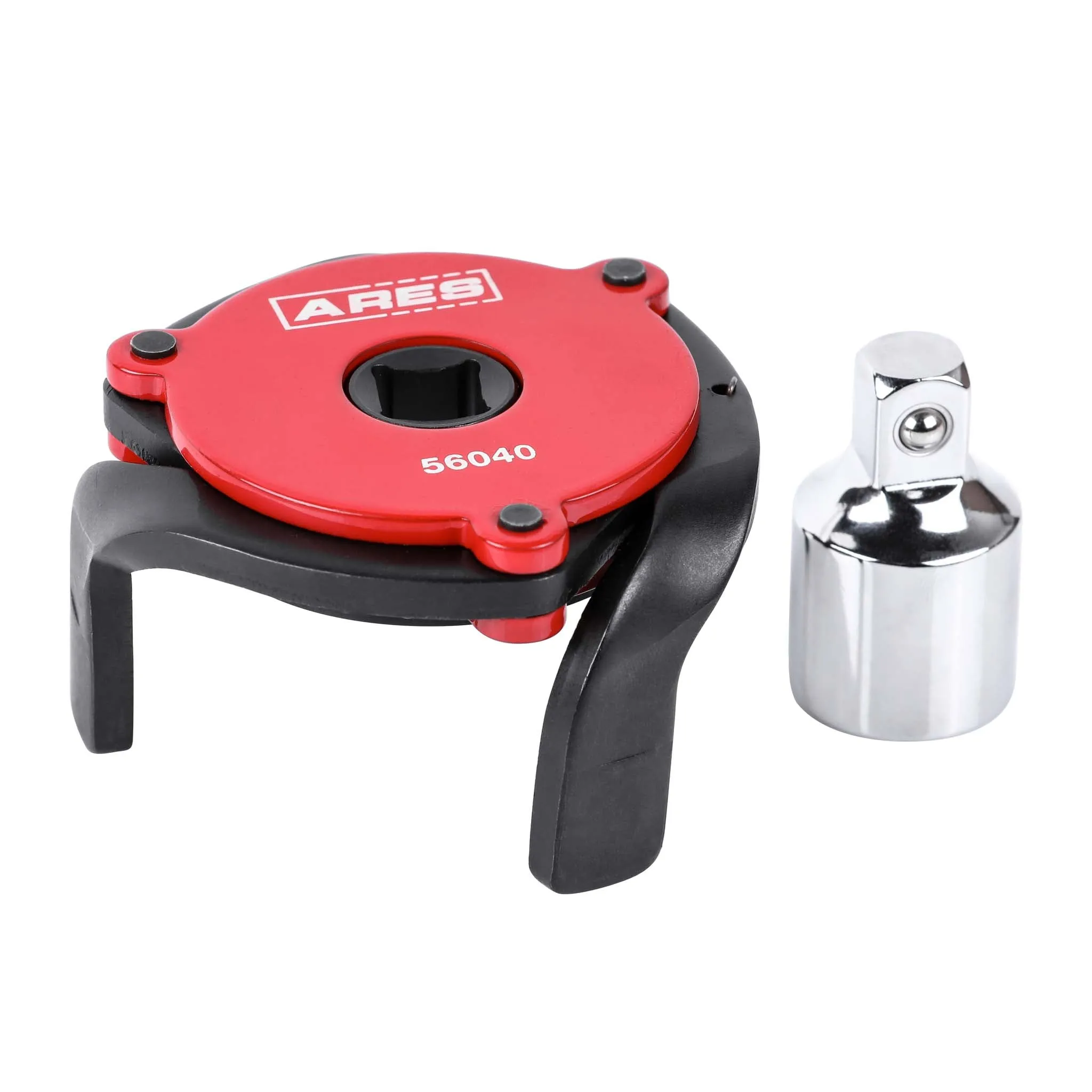 ARES 56040 - Red Adjustable Magnetic 3-Jaw Oil Filter Wrench