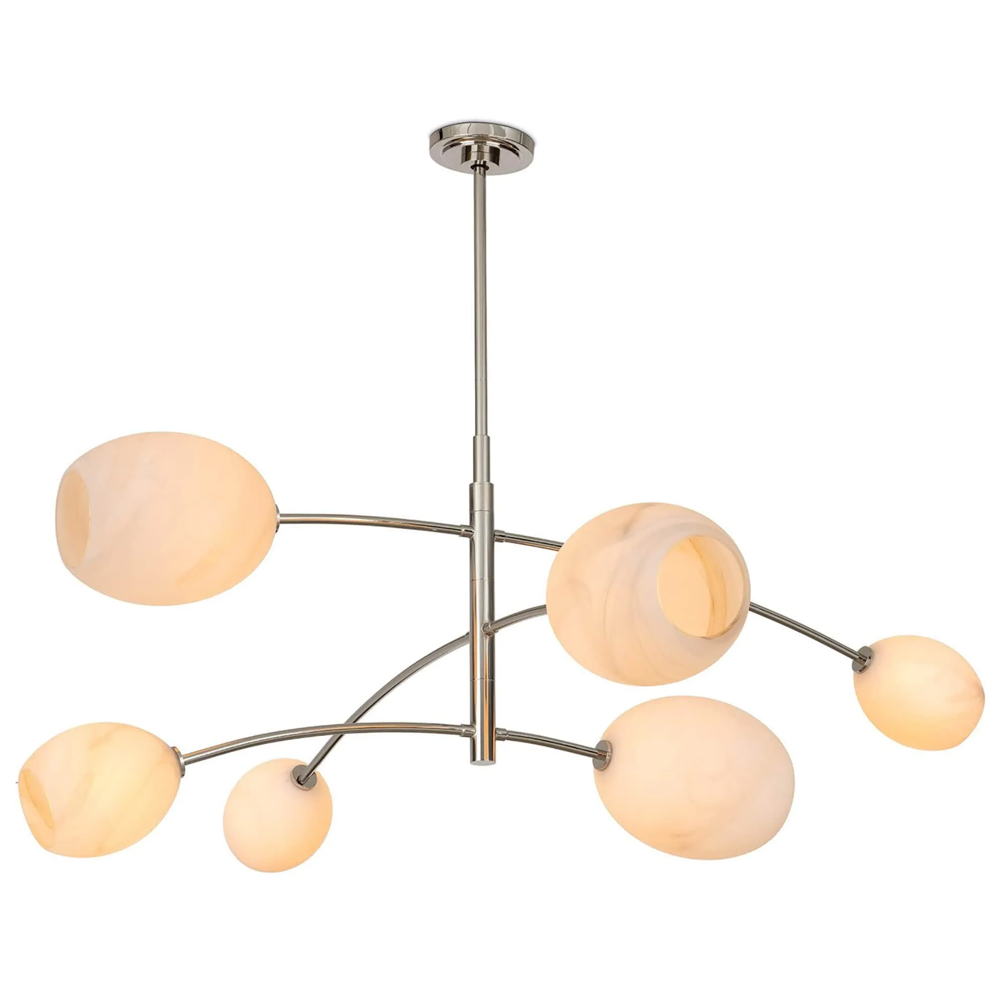 Artemis 6 Light Chandelier, Polished Nickel