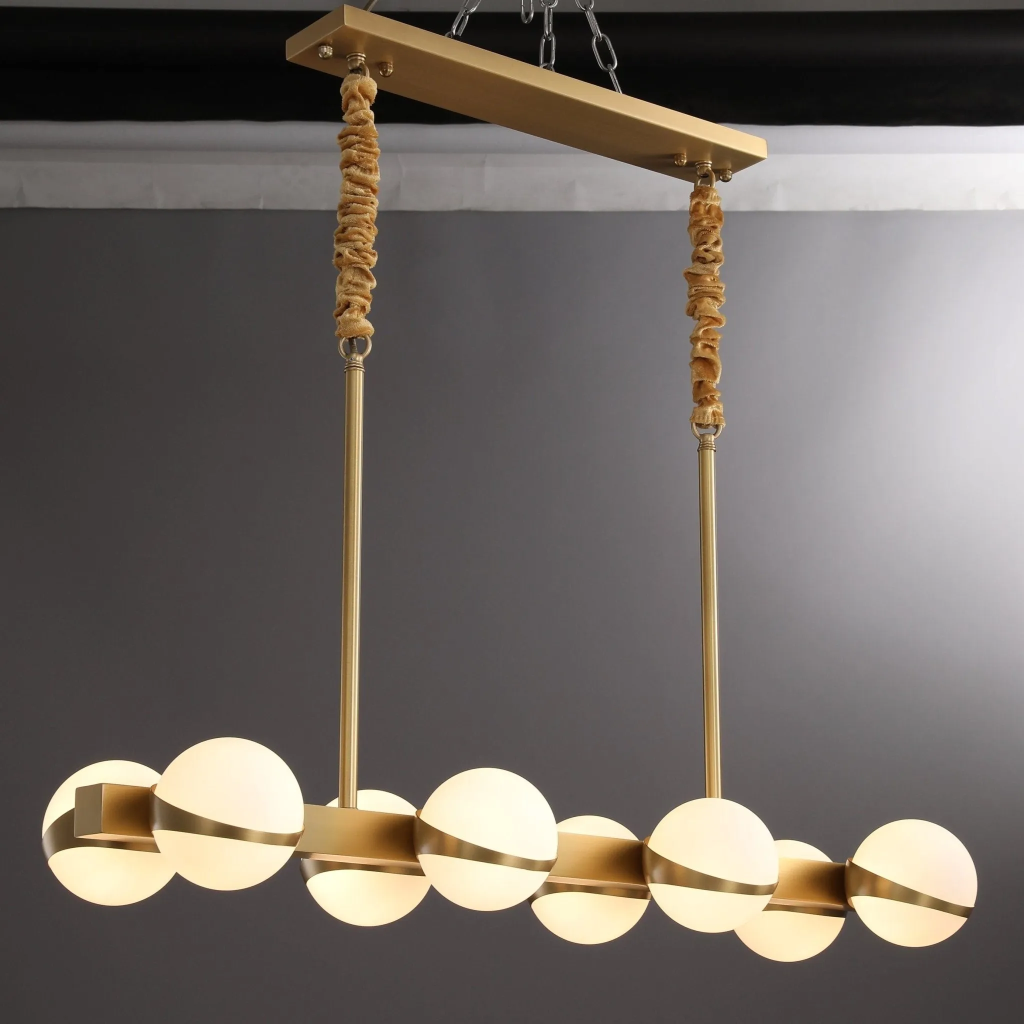 ASTRA Rectangular Solid Brass Chandelier