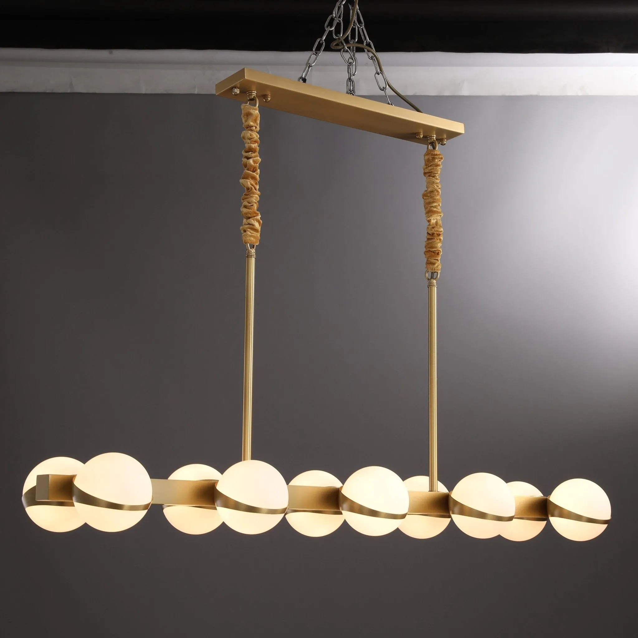 ASTRA Rectangular Solid Brass Chandelier