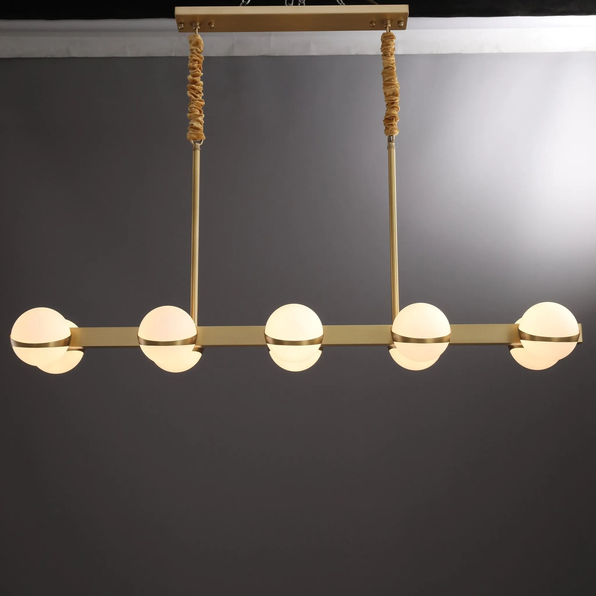 ASTRA Rectangular Solid Brass Chandelier