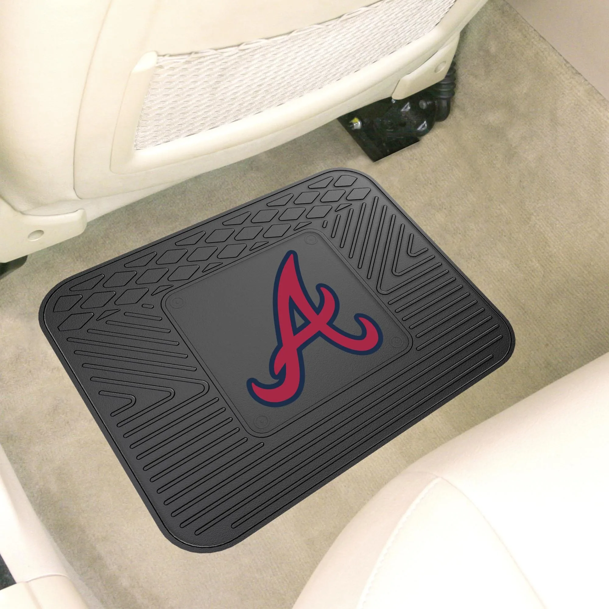 Atlanta Braves Back Seat Car Utility Mat - 14in. x 17in.