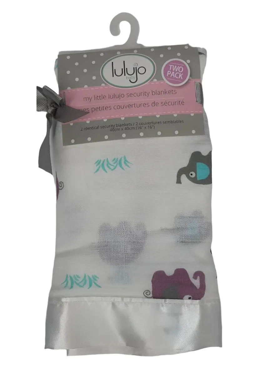 Baby Muslin Security Blanket - Elephants - 2pk - LJ044