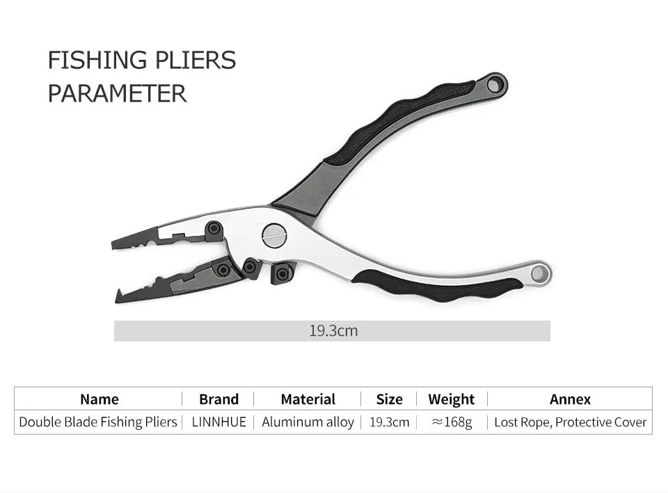 Best Aluminum Alloy Fishing Pliers Grip Set Fishing Tackle Gear Hook Recover Cutter Line Split Ring Fishing Accessories