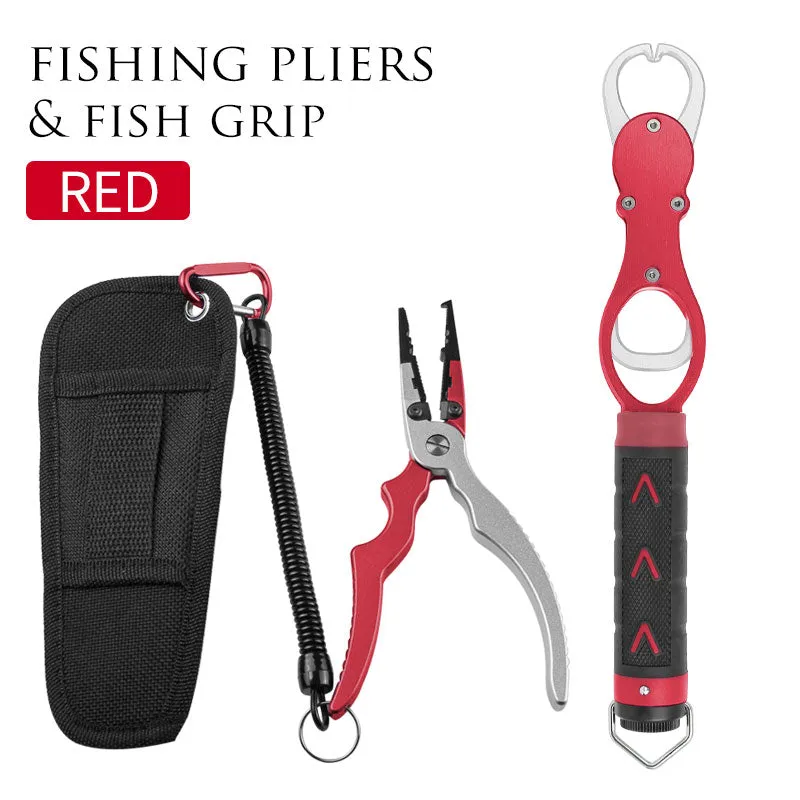 Best Aluminum Alloy Fishing Pliers Grip Set Fishing Tackle Gear Hook Recover Cutter Line Split Ring Fishing Accessories