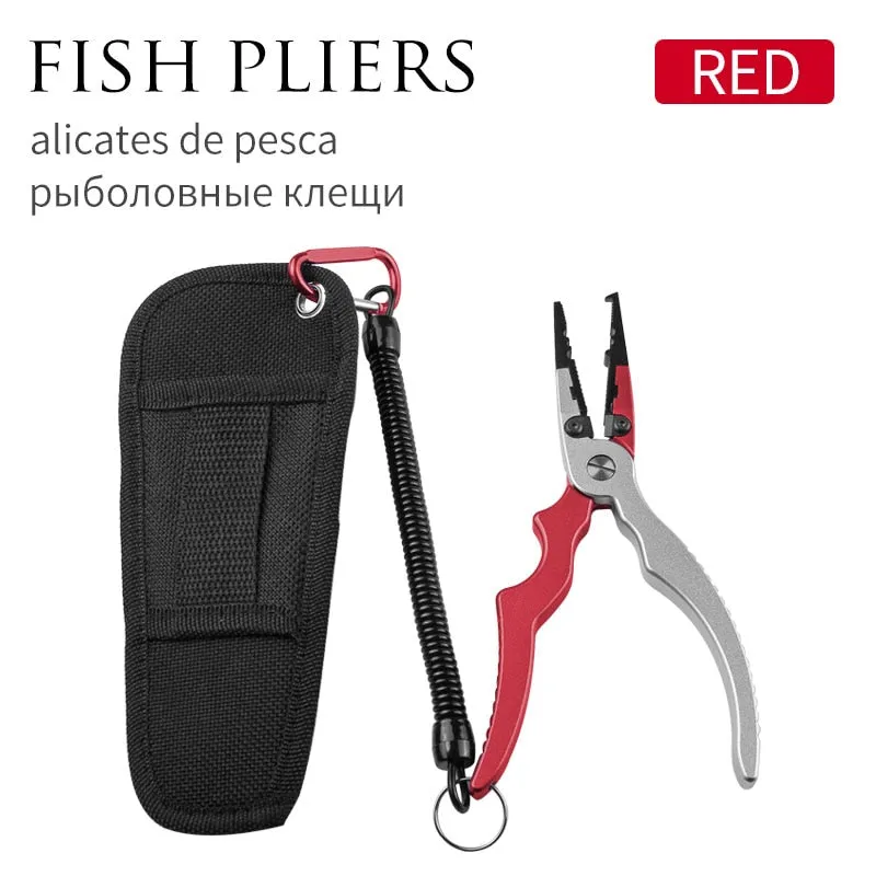 Best Aluminum Alloy Fishing Pliers Grip Set Fishing Tackle Gear Hook Recover Cutter Line Split Ring Fishing Accessories