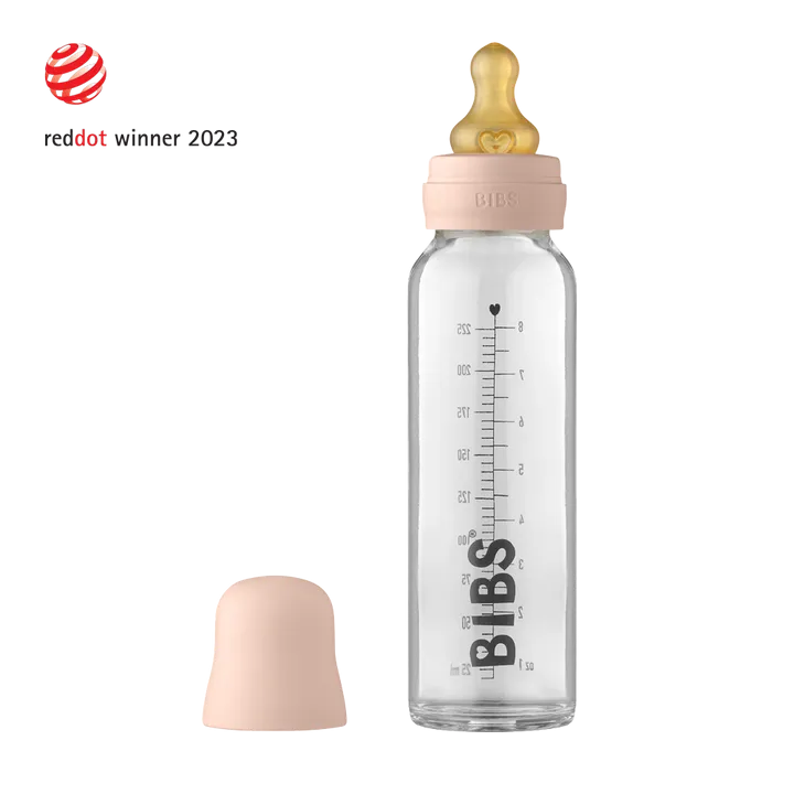 BIBS Baby Glass Bottle Complete Set Latex 225ml