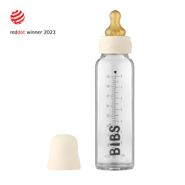 BIBS Baby Glass Bottle Complete Set Latex 225ml