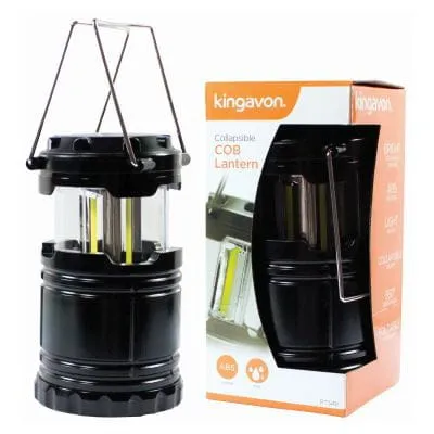 Black COB Collapsible Aluminium Camping Lantern - By Kingavon