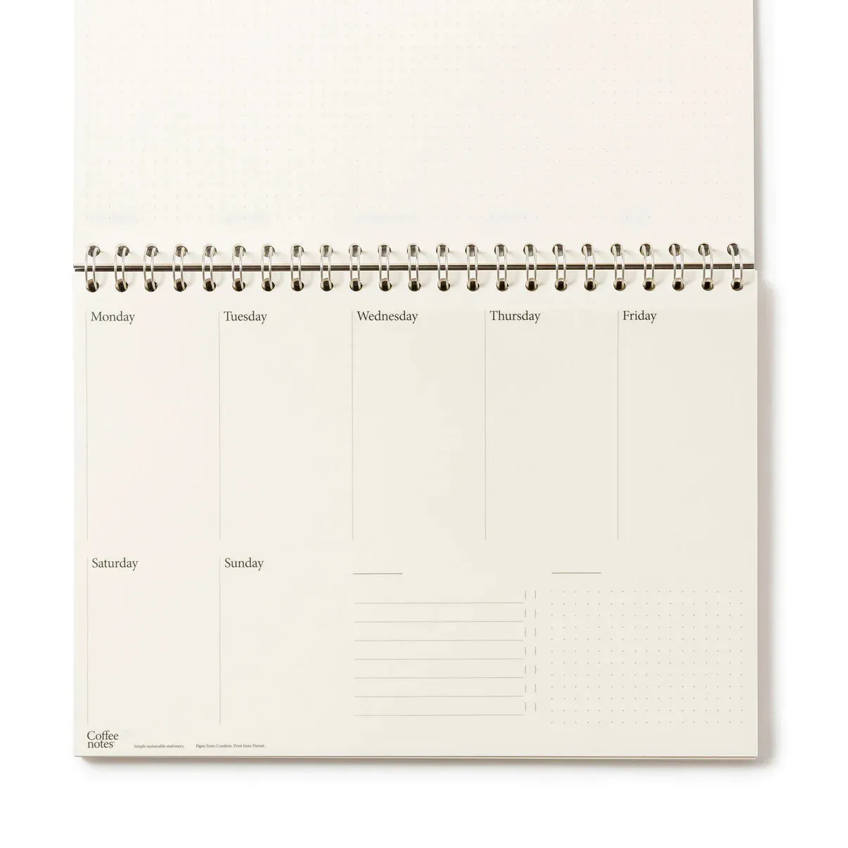 Black Coffee Notes A4 7 day planner