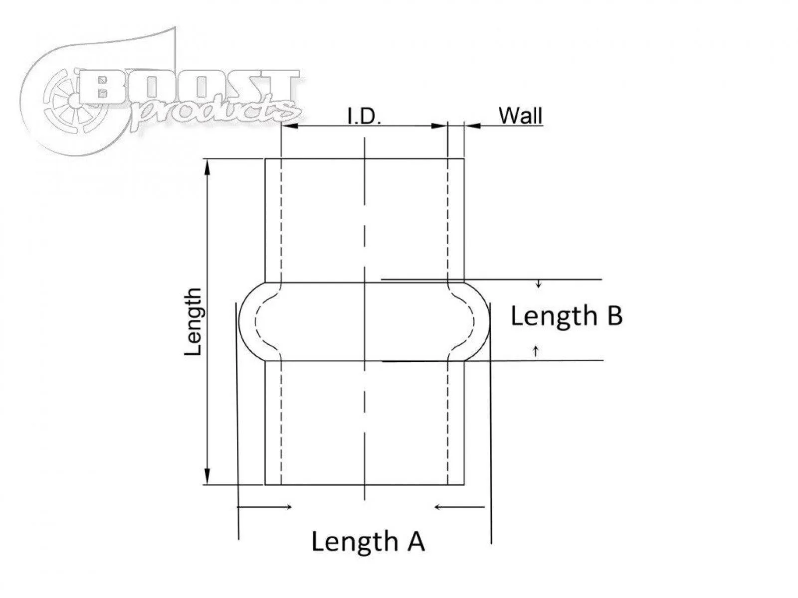 BOOST Products Silicone Coupler with Single Hump, 54mm (2-1/8") ID, Blue