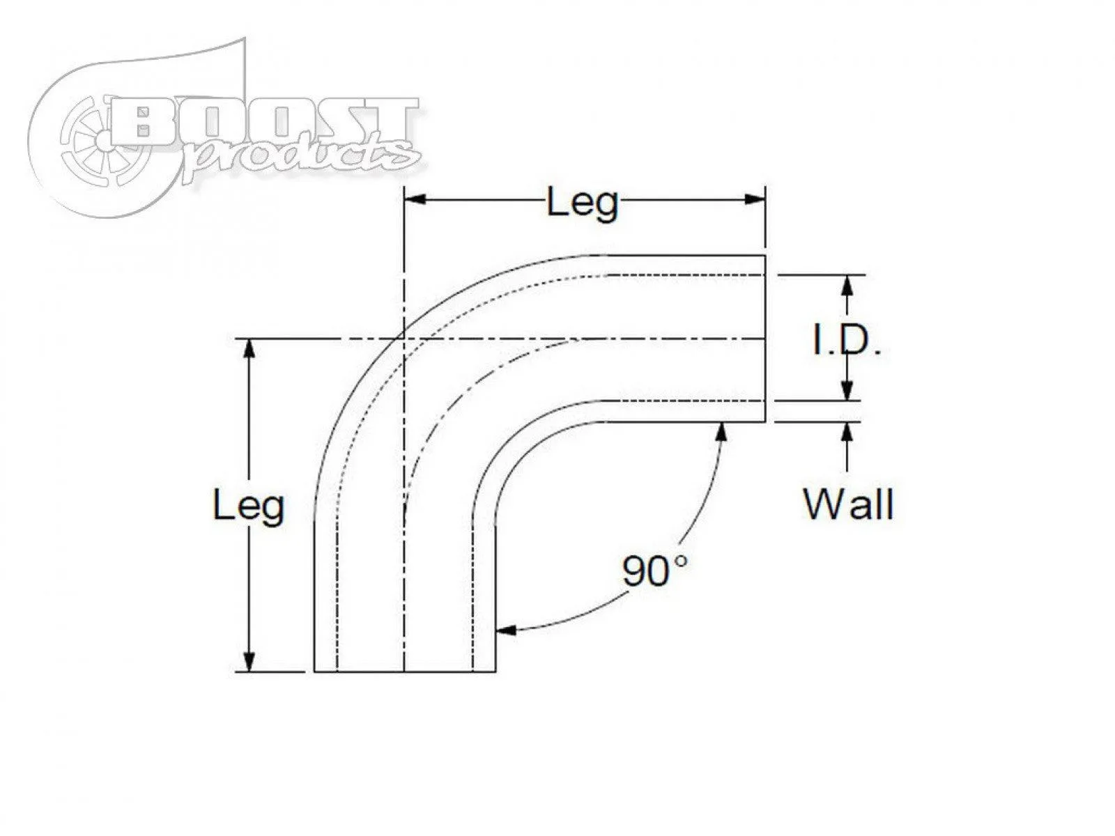 BOOST Products Silicone Elbow 90 Degrees, 51mm (2") ID, Black