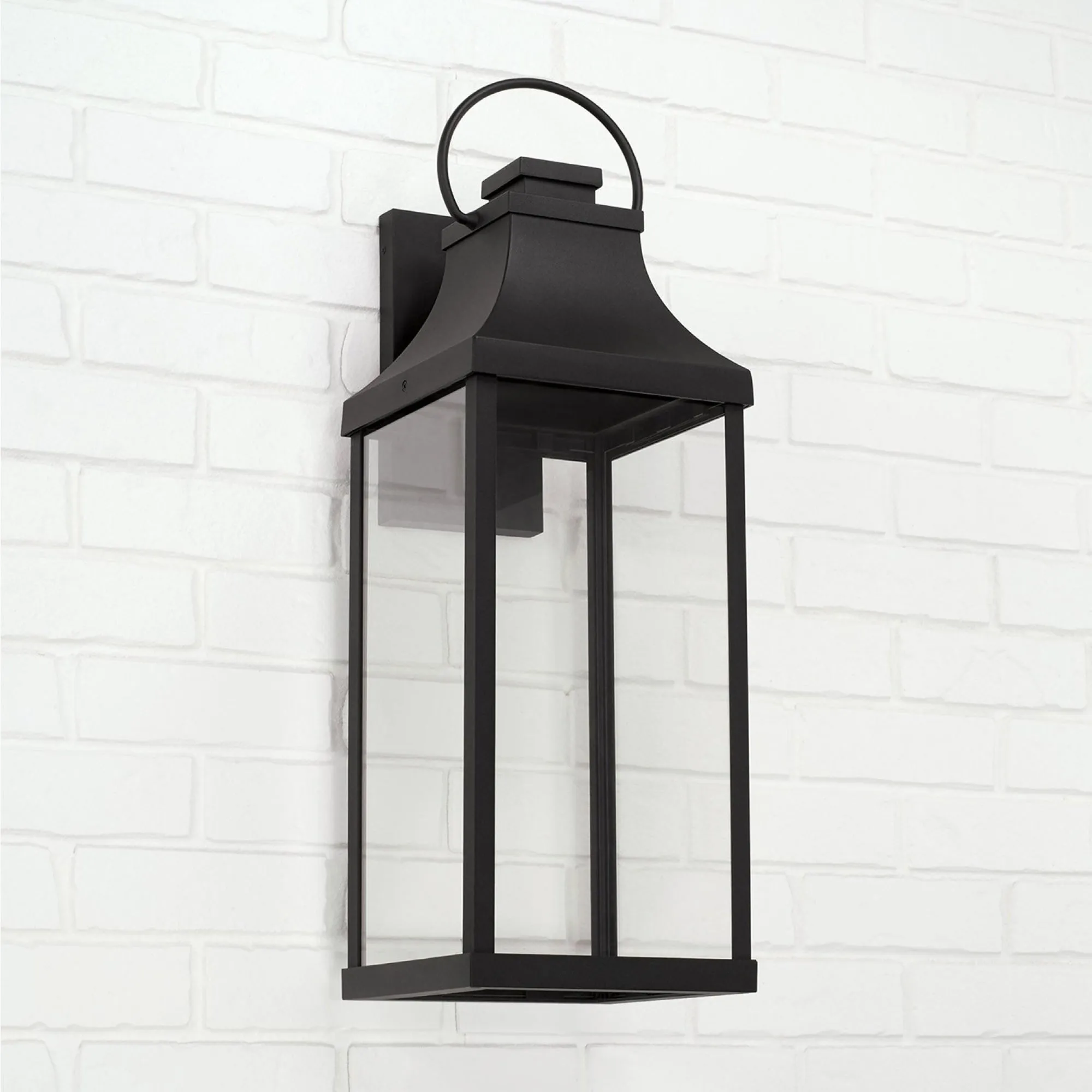 Bradford Night Sky Coastal Outdoor Wall Lantern - 27" Black