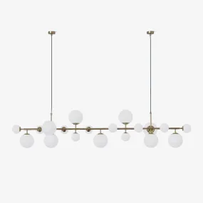 Brass Glass Globe Chandelier