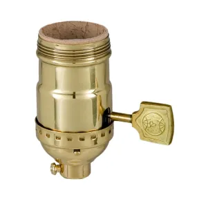 Brass UNO Lamp Socket, Turn Paddle