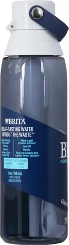 Brita Hard-Sided Plastic Premium Filtering Water Bottle, BPA-Free, Reusable, Replaces 300 Plastic Water Bottles, Filter Lasts 2 Months or 40 Gallons, Includes 1 Filter, Night Sky - 26 oz.