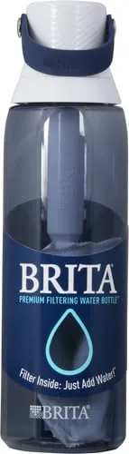 Brita Hard-Sided Plastic Premium Filtering Water Bottle, BPA-Free, Reusable, Replaces 300 Plastic Water Bottles, Filter Lasts 2 Months or 40 Gallons, Includes 1 Filter, Night Sky - 26 oz.