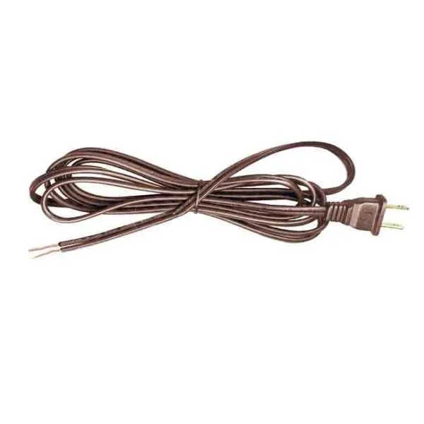 Brown 12 Foot Lamp Cords with Plugs,  SPT2