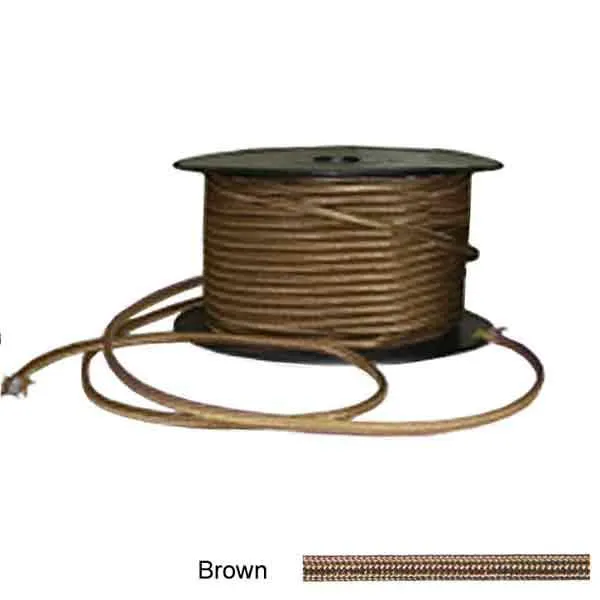 Brown Fabric Covered Lamp Wire, twin