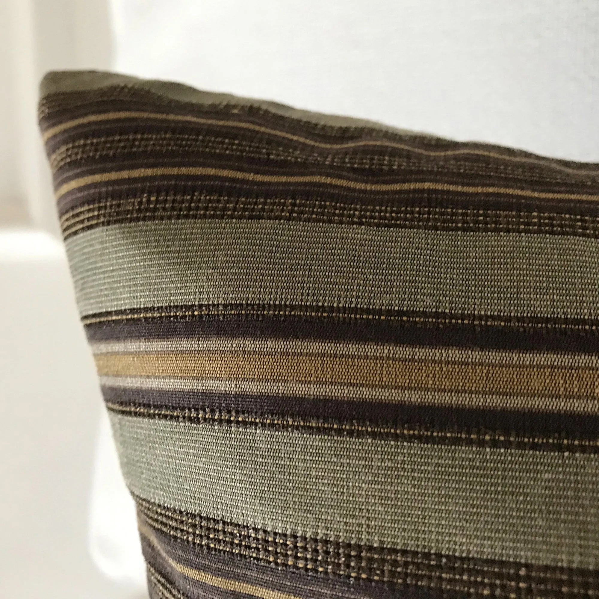 Brown Striped Throw Pillow Cover 24x24