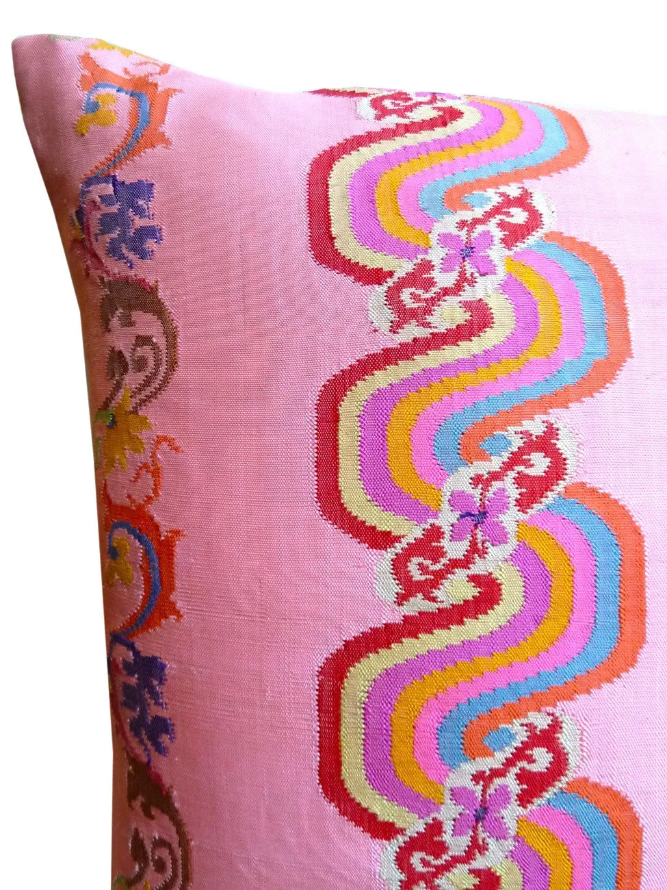 Burmese Silk Pillow Pink