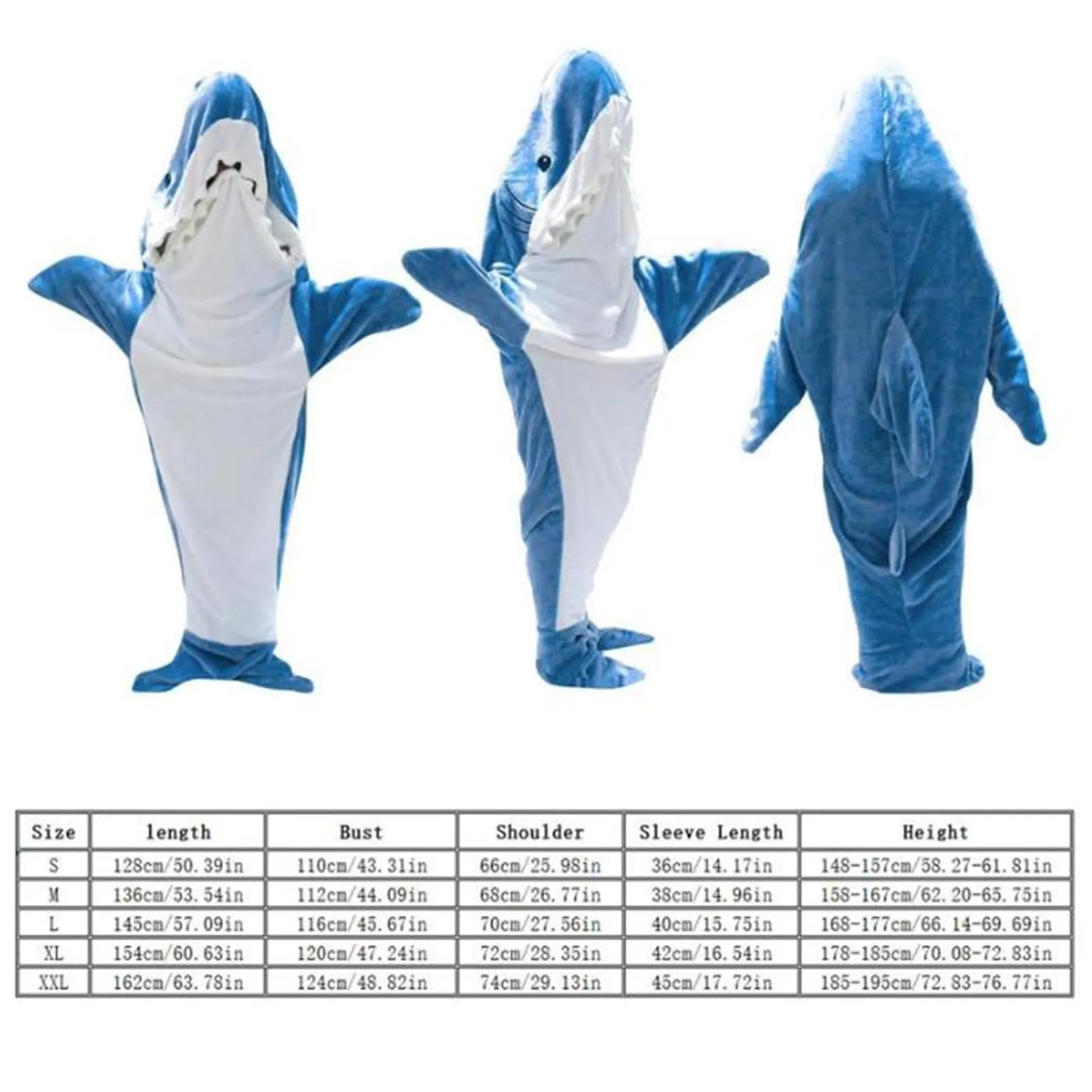 CALANDIS® Shark Blanket Parties Plush Funny Clothing Comfortable Cosplay Shark Costume L