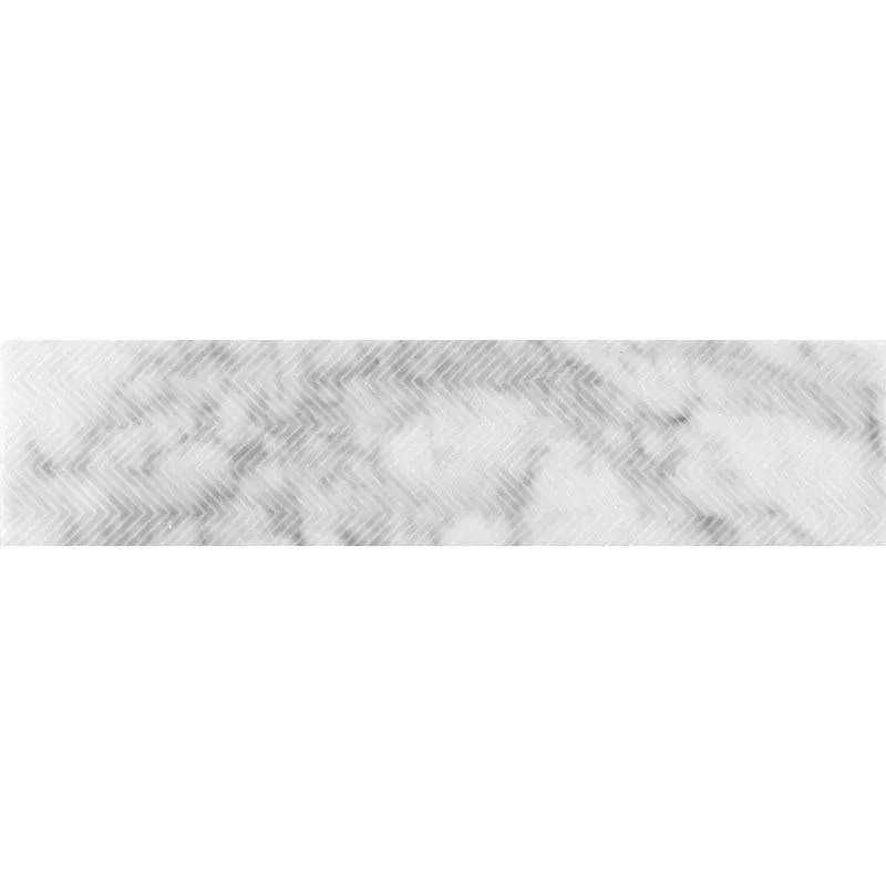 Carrara Chevron Etched Subway Marble Tile