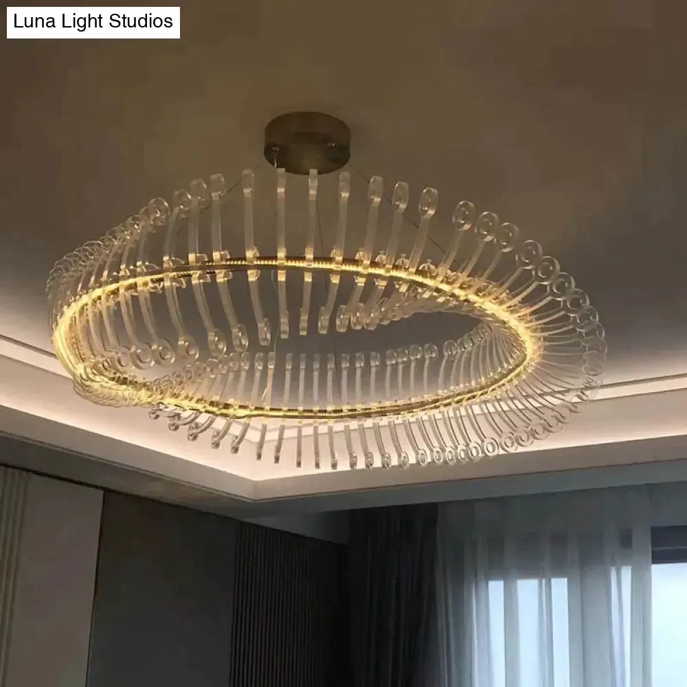 Carrie - Modern Design Gold Round Ceiling Light Chandelier for Bedroom Restaurant Hotel Art Interior