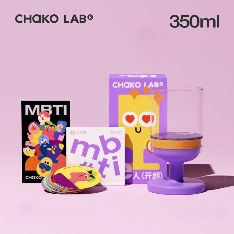 Chako Lab Kettle MBTI Character Glass Water Bottle- Personalized High Borosilicate Glass Cup