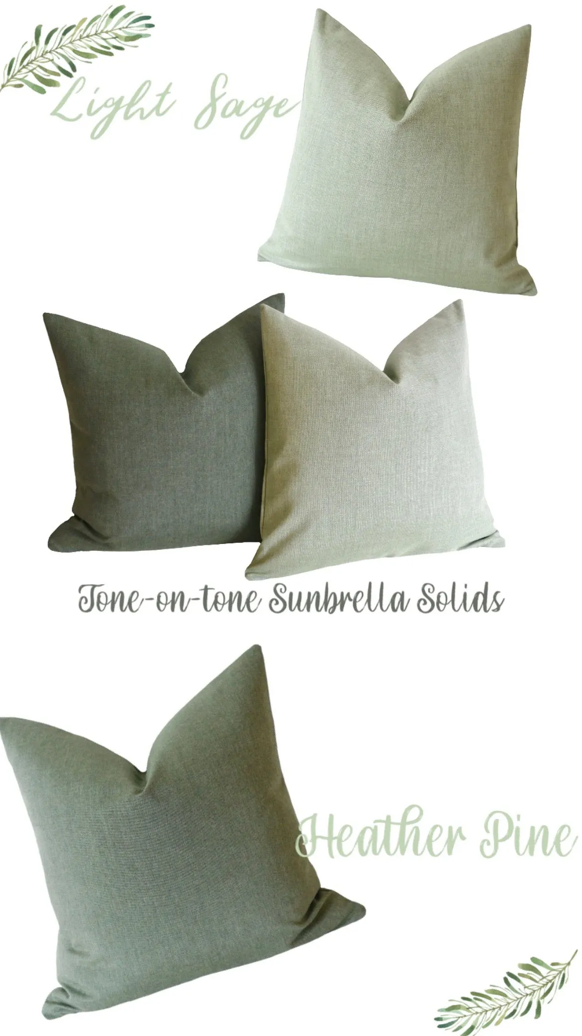 Charcoal Sunbrella Outdoor Pillow cover / Sunbrella Solids